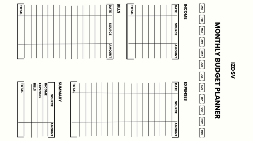 monthly budget planner