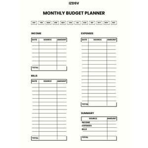 monthly budget planner