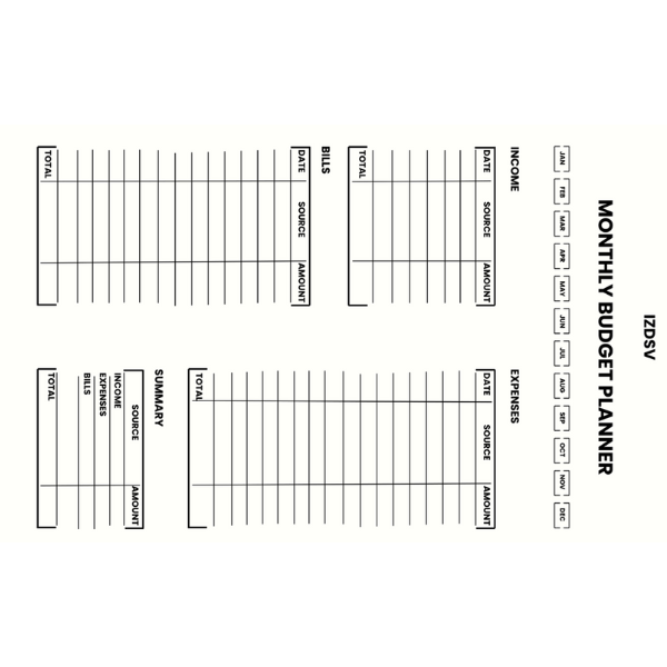 monthly budgeting worksheet